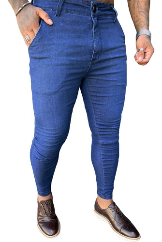 Calça Alfaiataria Skinny Jeans Azul Premium Masculina