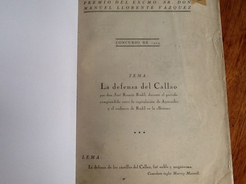 Defensa Del Callao Por José Ramón Rodil Ayacucho Briton 1930