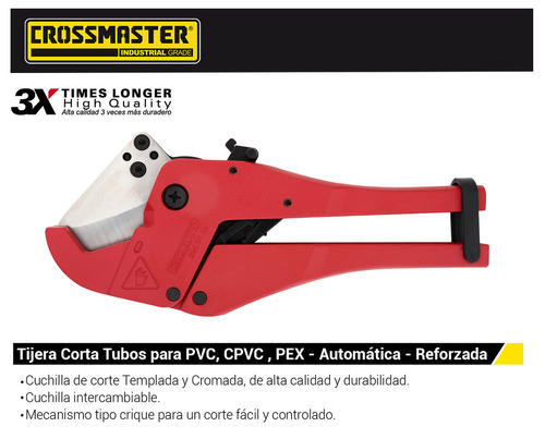 Imagen 4 de 4 de Tijera Corta Tubos Caños 0-42mm Pvc - Automática Reforzada C