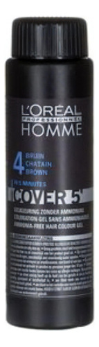 Kit Tintura L'Oréal Professionnel  LP Homme Cover 5’ tom 4 castanho para cabelo