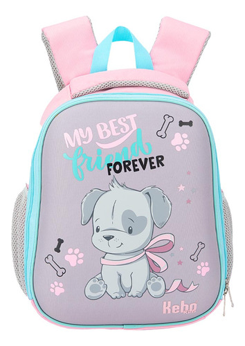 Mochila Escolar Kebo Kids Gris Bp25