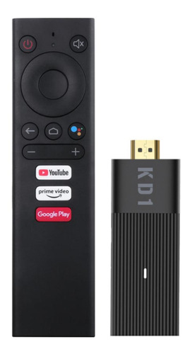 Tv stick Mecool KD1 de voz 4K 16GB negro con 2GB de memoria RAM