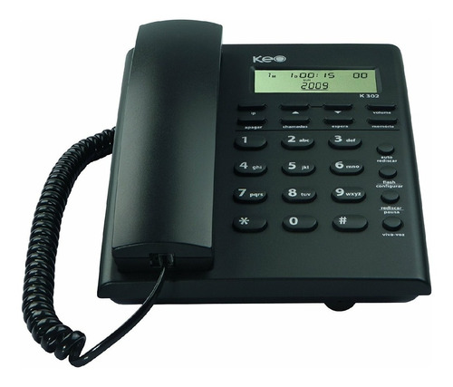 Teléfono Alambrico Mesa K302 Con Identificador Llamadas
