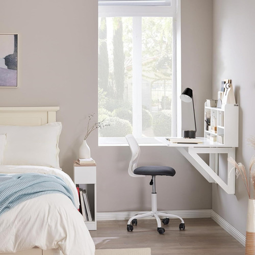 Escritorio De Pared Plegable Multifuncional Para Computadora Blanco