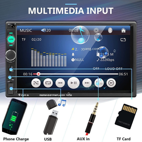 Imagen 2 de 9 de Mirror Link Bt Bluetooth Car Audio 7 Pulgadas 7023b