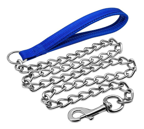 Correa Perros Cadena 120cm, 4.0mm Gancho Blindado Mango Soft