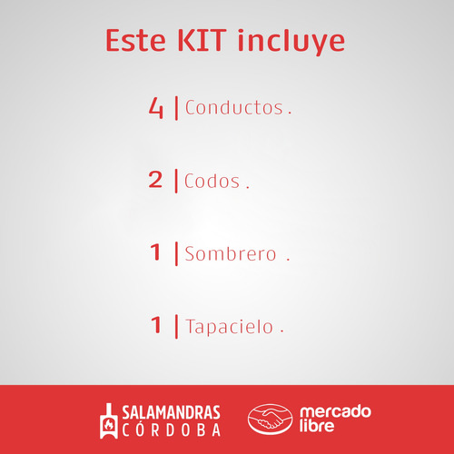 Kit Instalacion Salamandra Pared 8 Pulgadas Enlozado