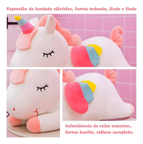 50cmunicornio Pony De Peluche Arcoiris Tipo Pegaso Almohada
