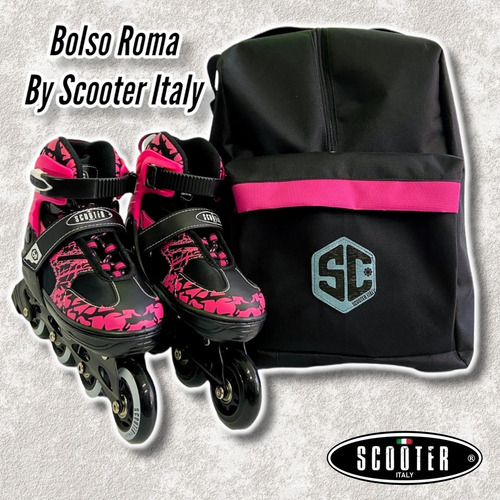 Imagen 3 de 10 de Bolso Roma Porta Rollers Adulto Scooter Italy Original Patin