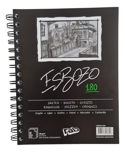 Block Dibujo Esbozo A5 Blanco Liso 180 Grs Boceto