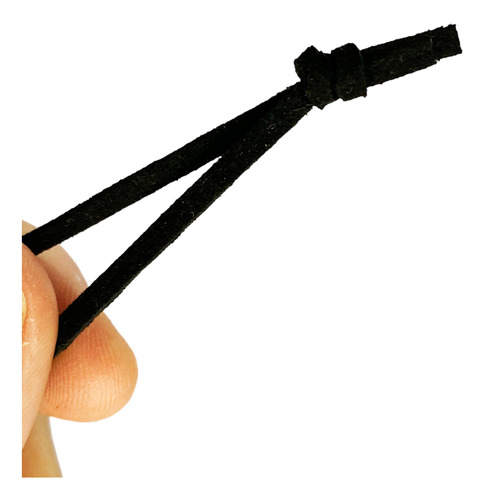 Colar De Couro Pingente Ancora Cordão Preto Cor 70cm