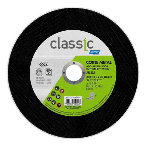Disco De Corte Classic 356x3.2x25.40 Ar302 Norton