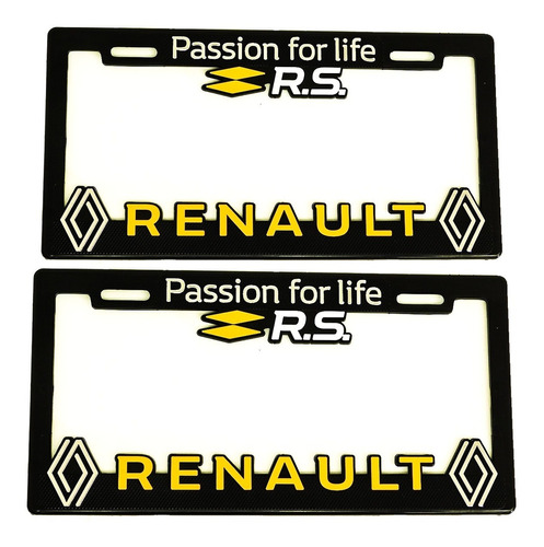  Portaplacas Premium Renault Rs Nuevo Modelo Juego 2 Piezas