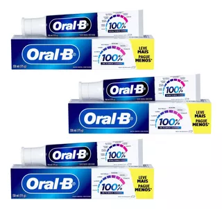 Oral B Pasta Dental Con Fluor Boca Cuidada 100% 175g Pack X3