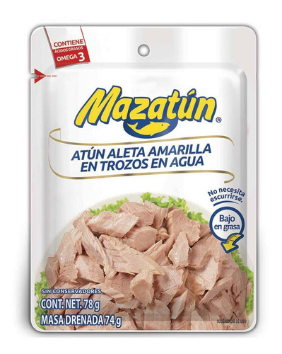 Atún Mazatún En Agua Pouch 78g