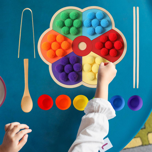 Rainbow Peg Board Juego De Clasificación De Colores Juego