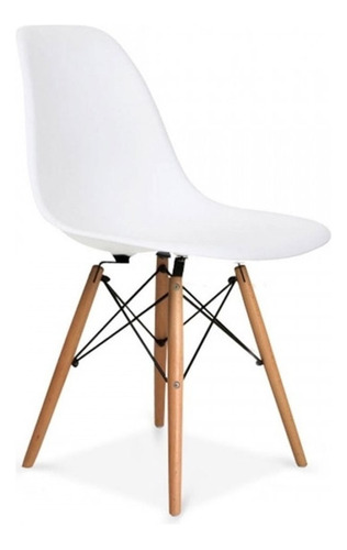 Silla Eames Base De Madera Color Blanco LG Amoblamientos