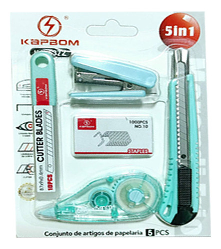 Kit Papelaria Divertida 5 Peças Ideal Escola Escritório
