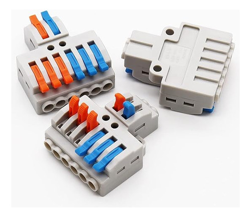 Conector Eléctrico Bornera Fast Clip, 2 Entradas, 6 Salidas Pack X10 Unidades