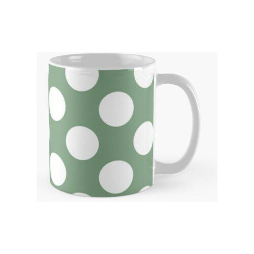 Taza Bold Mineral Green Lunares Blancos Calidad Premium