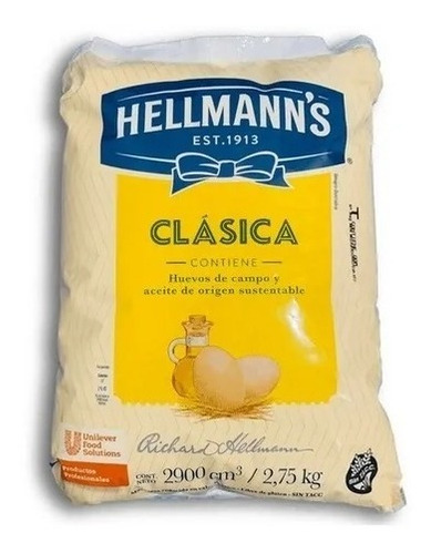 Mayonesa Hellmans X 2.755 Kg / Individual Sobres