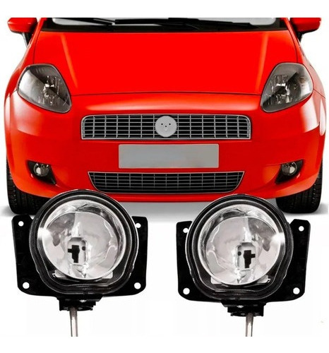 Par Farol Milha Fiat Punto 2007 08 09 10 11 2012 + Brinde