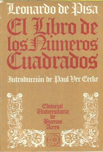 Libro De Matemáticas : Números Cuadrados ( Usado ) Fibonacci
