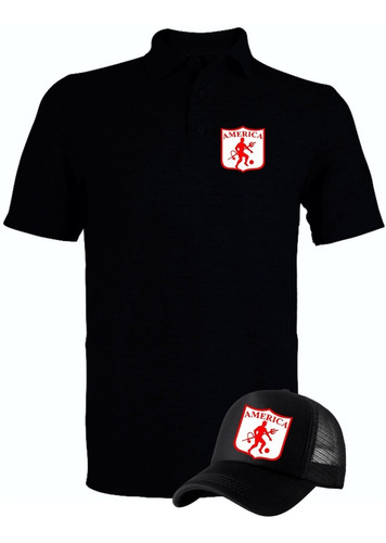Camiseta Tipo Polo America De Cali Futbol Obsequio Gorra