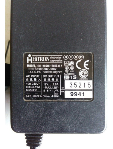 Fuente Transformador Hitron 12v 1a