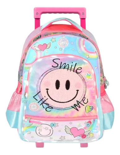 Mochila Con Carro 18puLG Footy Smile Emoji Feliz Con Luz Led