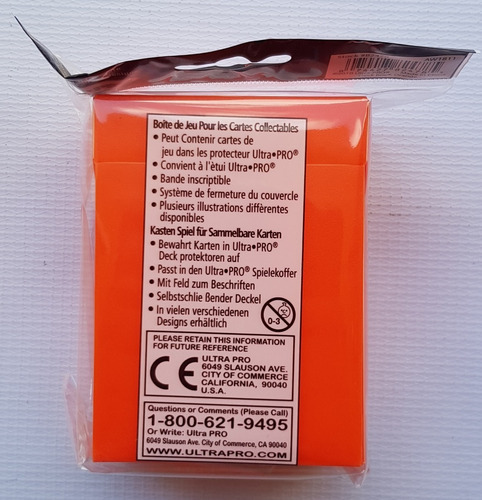 Ultra Pro Deck Box Color Solido Naranja - Orange