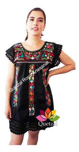 Imagen 1 de 1 de Vestido Dama Mexicano Artesanal Bordado Típico Tradicional