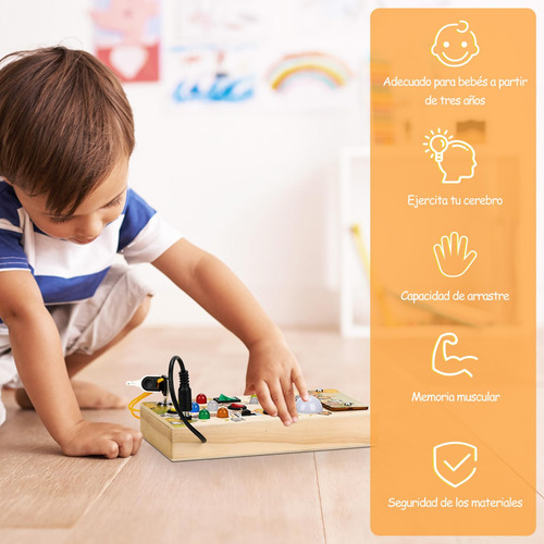 Tablero Ocupado Con 8 Interruptores Led Juguete Sensorial