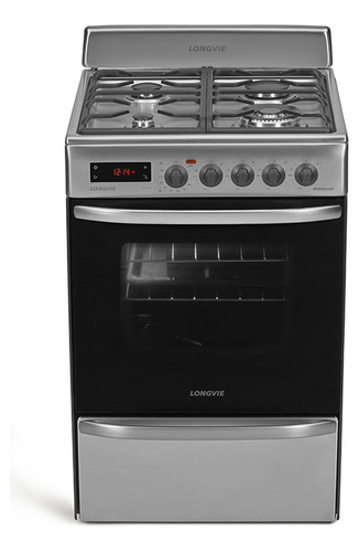 Imagen 2 de 11 de Cocina A Gas Longvie 21501x 56cm Inox Grill Eléctrico