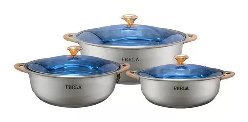 Juego de Cacerolas Perla Cristal Plus de 6pza, CO-PCP6 JAVAZ Cocina