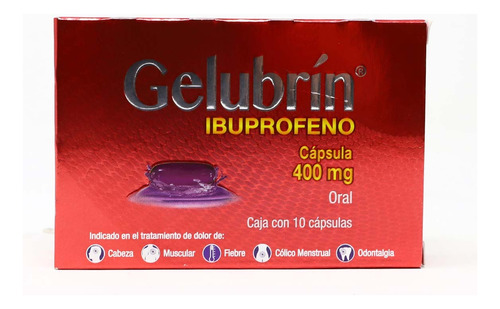 Gelubrín Ibuprofeno Caja Con 10 Cápsulas 400 Mg Progela