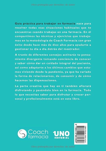 Guía Práctica Para Trabajar En Farmacia, De Fernández Lorenzo, Carmen. Editorial Uno Editorial, Tapa Tapa Blanda En Español