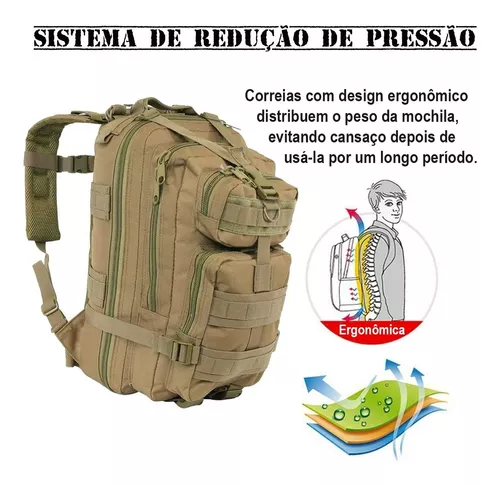 Mochila Tática Militar Reforçada 30 Litros - MP Fishing MP Mundo da Pescaria