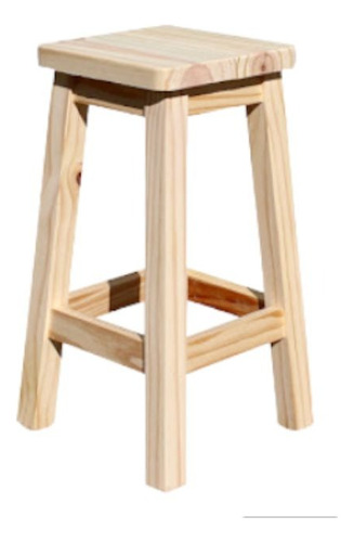 Banco Silla Reforzada Pino Natural Taburete Nordico  60 Cm 