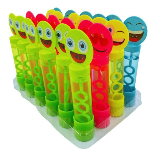 Burbujas Burbujero Carita Emoji Led 24 Pz Mayoreo