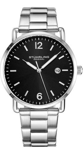 Stuhrling - Reloj De Pulsera Para Hombre (piel, Esfera Plat.