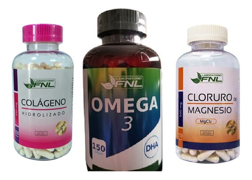 Colageno 250 C + Omega 3 150 C + Cloruro De Magnesio 210 C