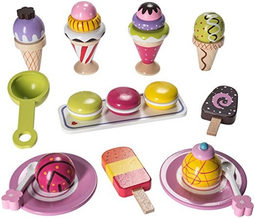 Helado Pretendo Playset Hecha De 100% Real La Madera Por El 