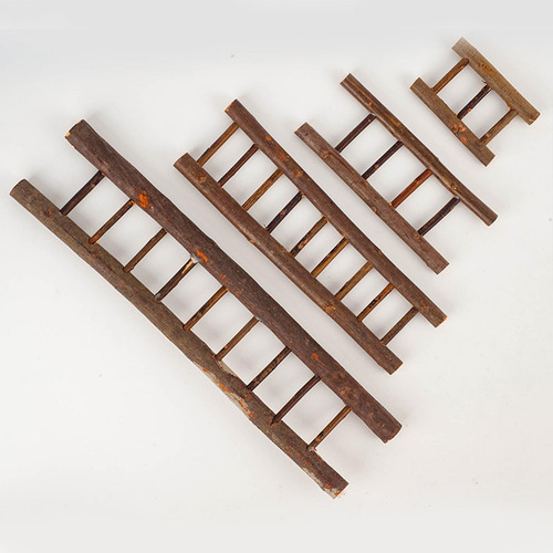 4 Escalera Navideña Artesanal, Accesorios De Madera Medio
