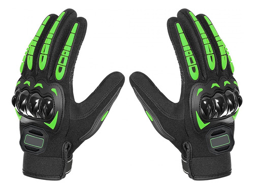 Ta 2x Guantes De Moto Pantalla Táctil Completo Moto Verde Xl