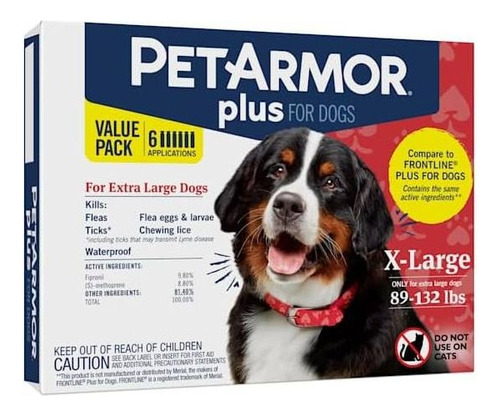 Pet Amor Plus Anti Pulgas Perros 89-132lbs X6