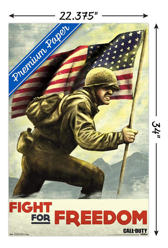 Call Of Duty: Wwii Fight Wall Poster, 22.375 X 34, Ver...