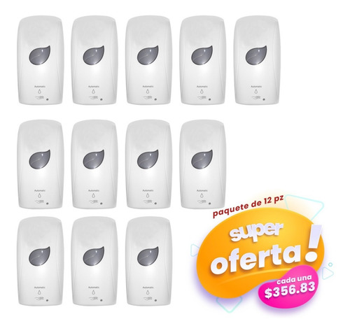 Jaboneras Rellenables Blanca Automatica Caja 12 Pz