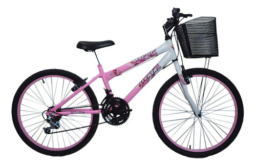 Bicicleta Iantil Aro 24 Feminina 18 Marchas Rosa