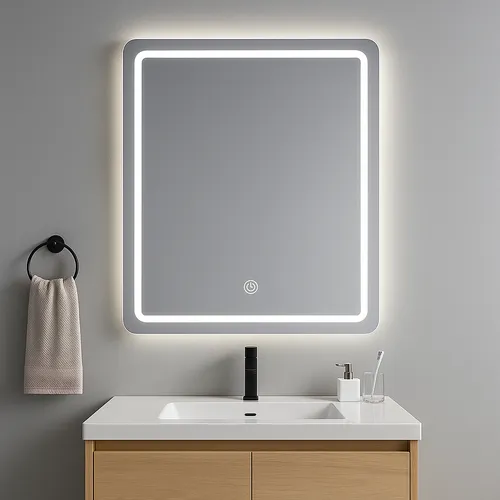 Espejo Luz Led Touch Pared Tocador Baño Vestidor 3 Luces Blanco